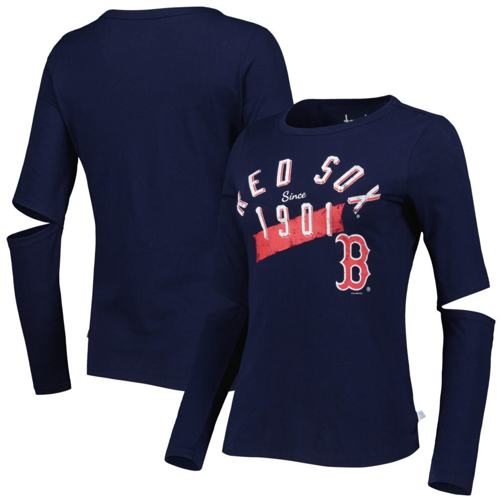 Women's Boston Red Sox Touch Navy Formation Long Sleeve T-Shirt