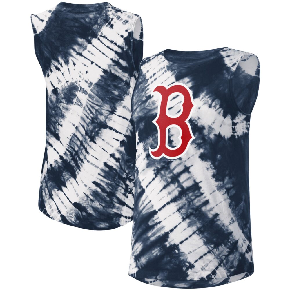 Women's Boston Red Sox Touch Navy Money Ball Tie-Dye Tank Top