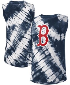 Women's Boston Red Sox Touch Navy Money Ball Tie-Dye Tank Top