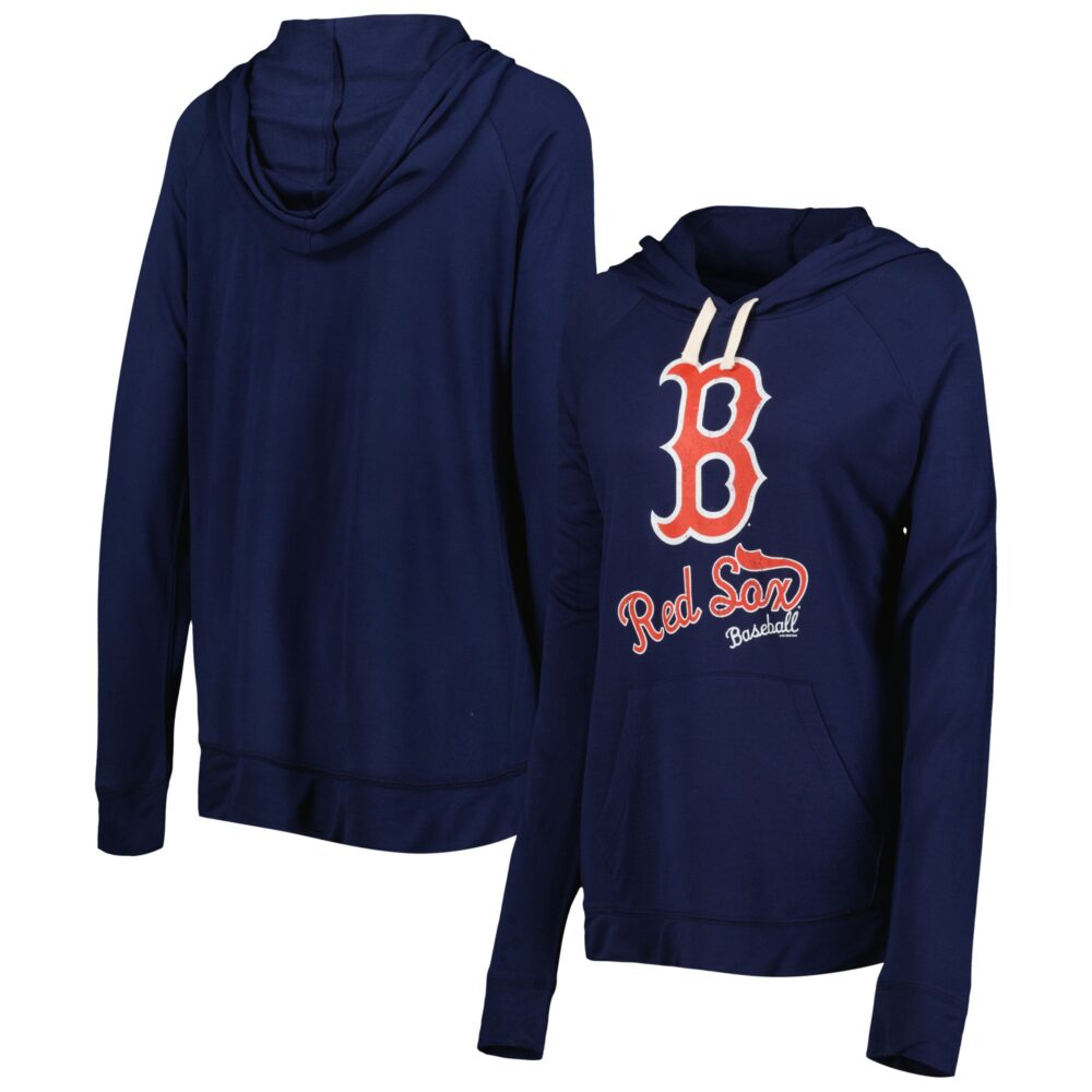 Women's Boston Red Sox Touch Navy Pre-Game Raglan Pullover Hoodie