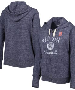Women's Boston Red Sox Touch Navy Training Camp Tri-Blend Lightweight Full-Zip Hoodie