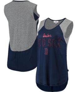 Women's Boston Red Sox Touch Navy/Gray Pitch Count Color Block Tank Top
