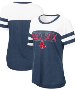 Women's Boston Red Sox  Touch Navy/White Setter Lightweight Fitted T-Shirt