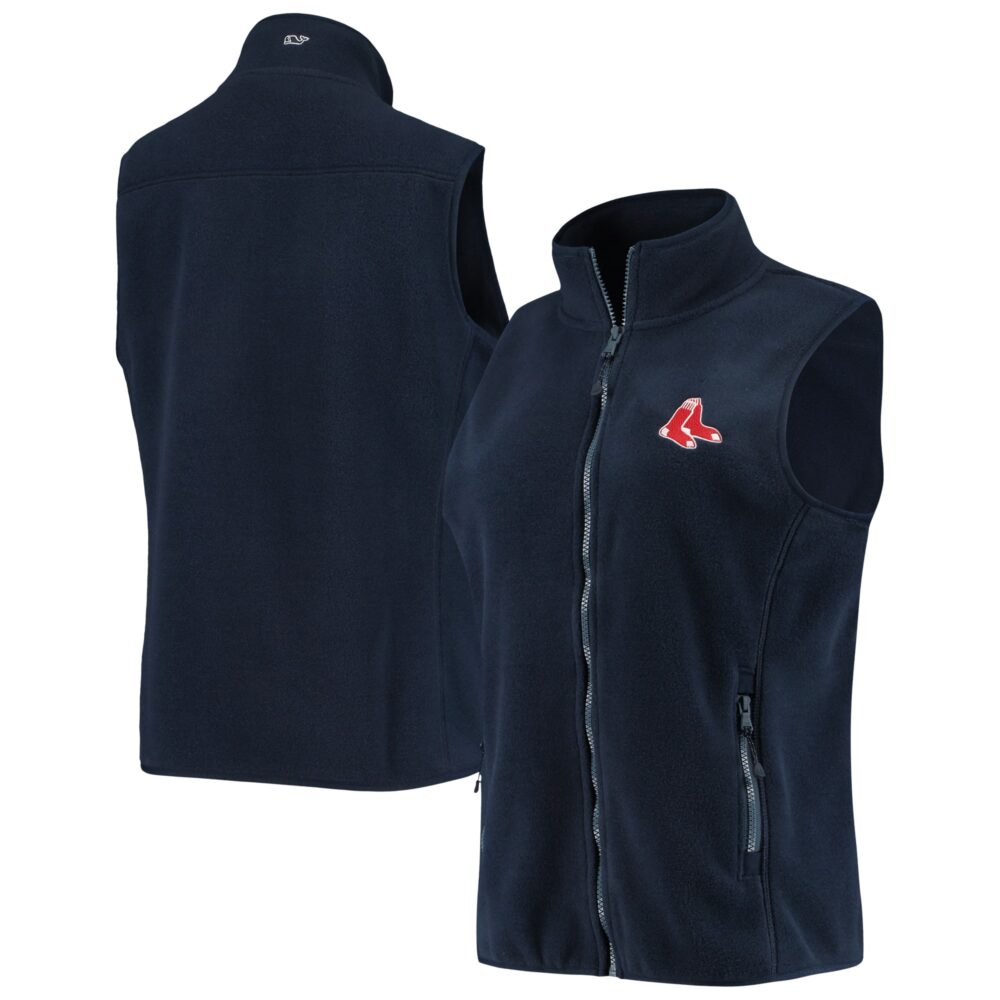 Women's Boston Red Sox Vineyard Vines Navy Harbor Full-Zip Vest