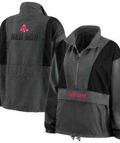 Women's Boston Red Sox WEAR by Erin Andrews Charcoal Packable Half-Zip Jacket