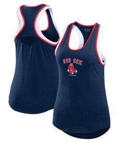 Women's Boston Red Sox WEAR by Erin Andrews Navy Colorblock Racerback Tank Top