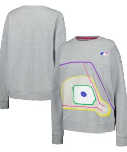 Women's MLB Terez Gray Baseball Field Pullover Sweatshirt