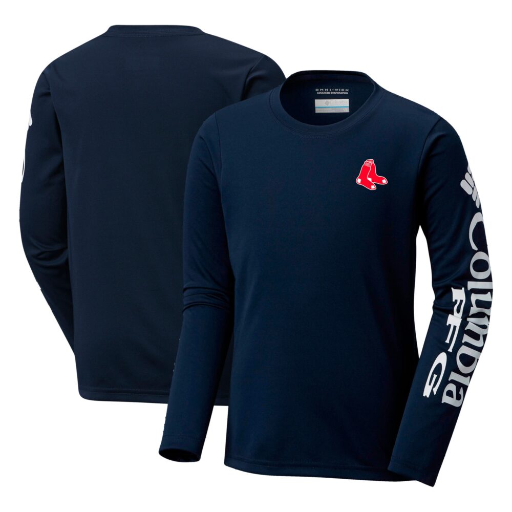 Youth Boston Red Sox Columbia Navy Terminal Tackle Long Sleeve T-Shirt