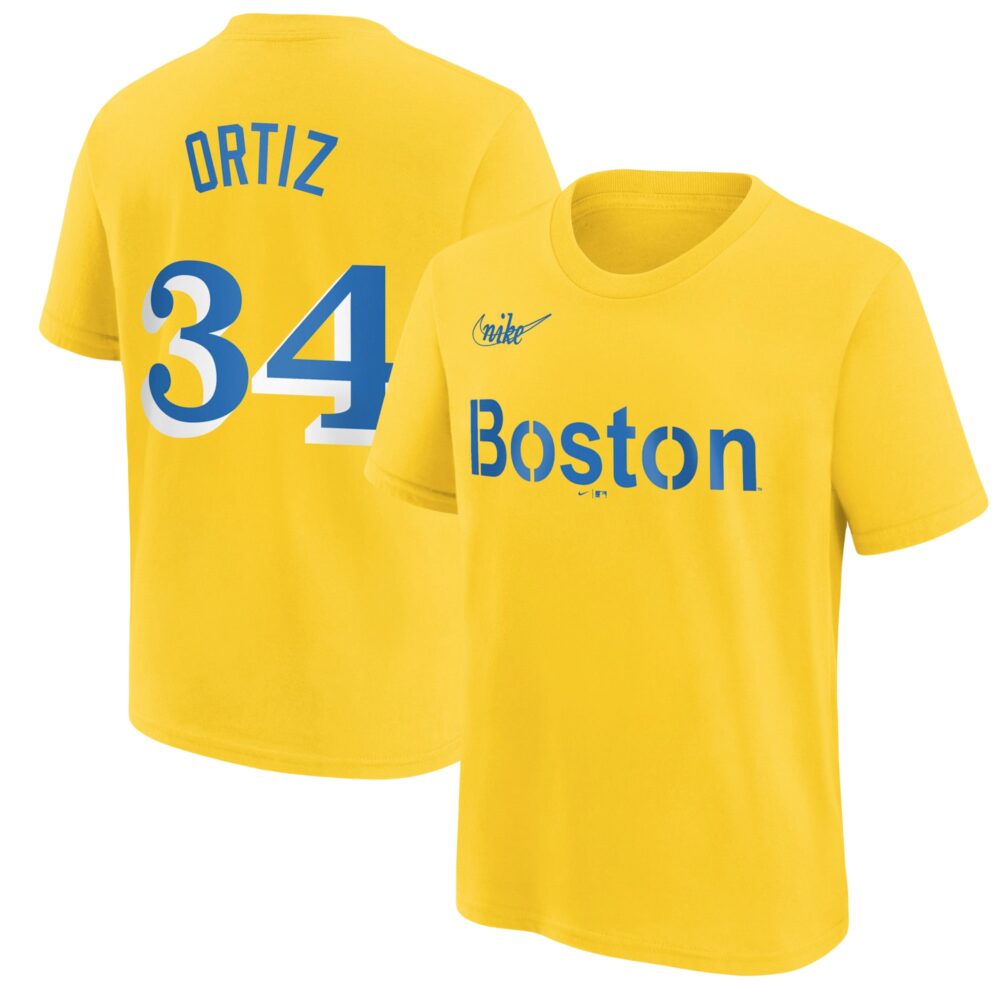 Youth Boston Red Sox David Ortiz Nike Gold City Connect Name & Number T-Shirt