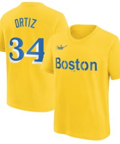 Youth Boston Red Sox David Ortiz Nike Gold City Connect Name & Number T-Shirt