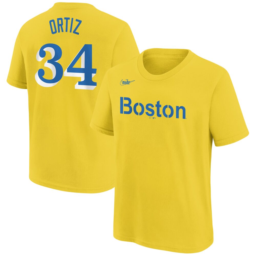 Youth Boston Red Sox David Ortiz Nike Gold Name & Number T-Shirt