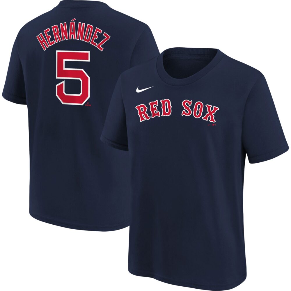 Youth Boston Red Sox Enrique Hernandez Nike Navy Player Name & Number T-Shirt