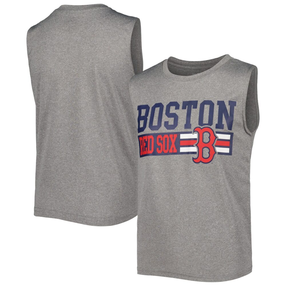 Youth Boston Red Sox Heather Gray Sleeveless T-Shirt