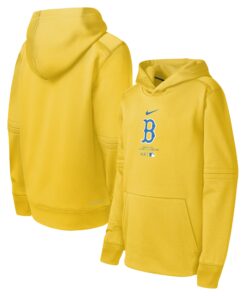 Youth Boston Red Sox Nike Gold City Connect Practice Graphic Performance Pullover Hoodie