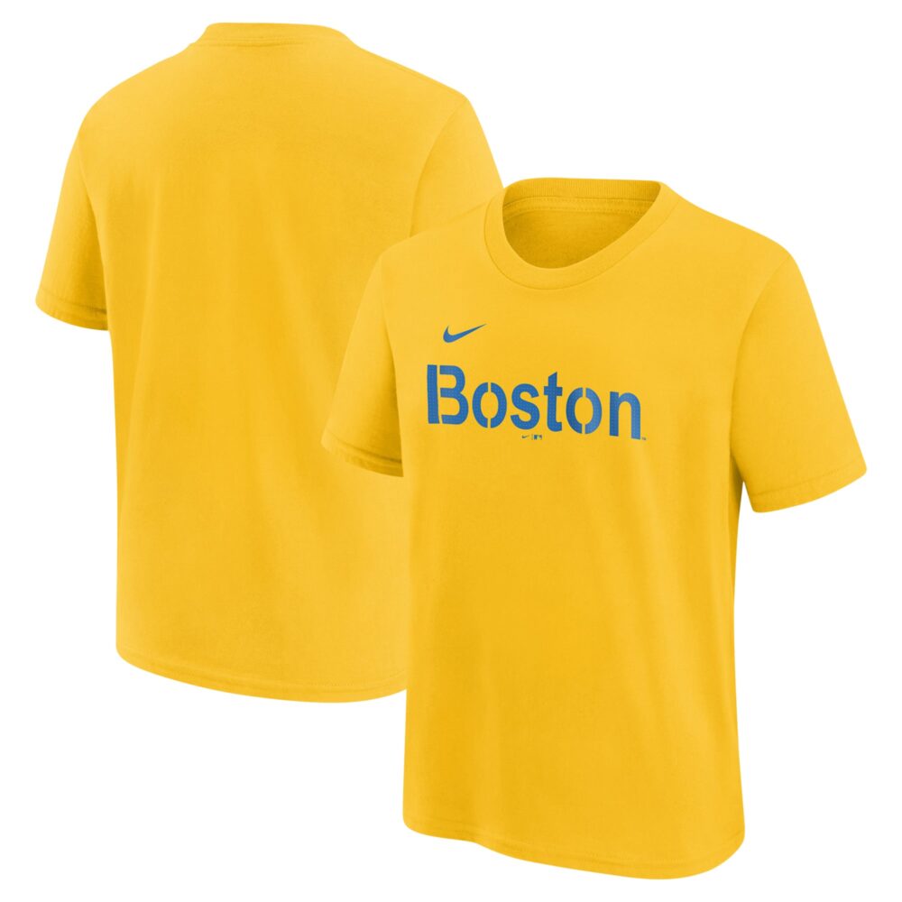 Youth Boston Red Sox Nike Gold City Connect Wordmark T-Shirt