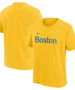Youth Boston Red Sox Nike Gold City Connect Wordmark T-Shirt