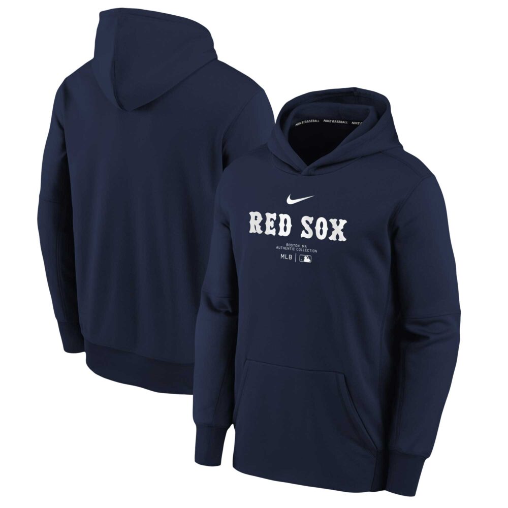 Youth Boston Red Sox Nike Navy Authentic Collection Performance Pullover Hoodie