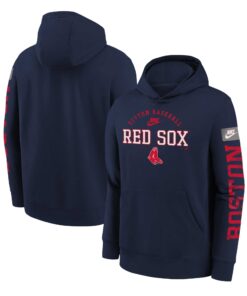 Youth Boston Red Sox Nike Navy Cooperstown Collection Splitter Club Fleece Pullover Hoodie