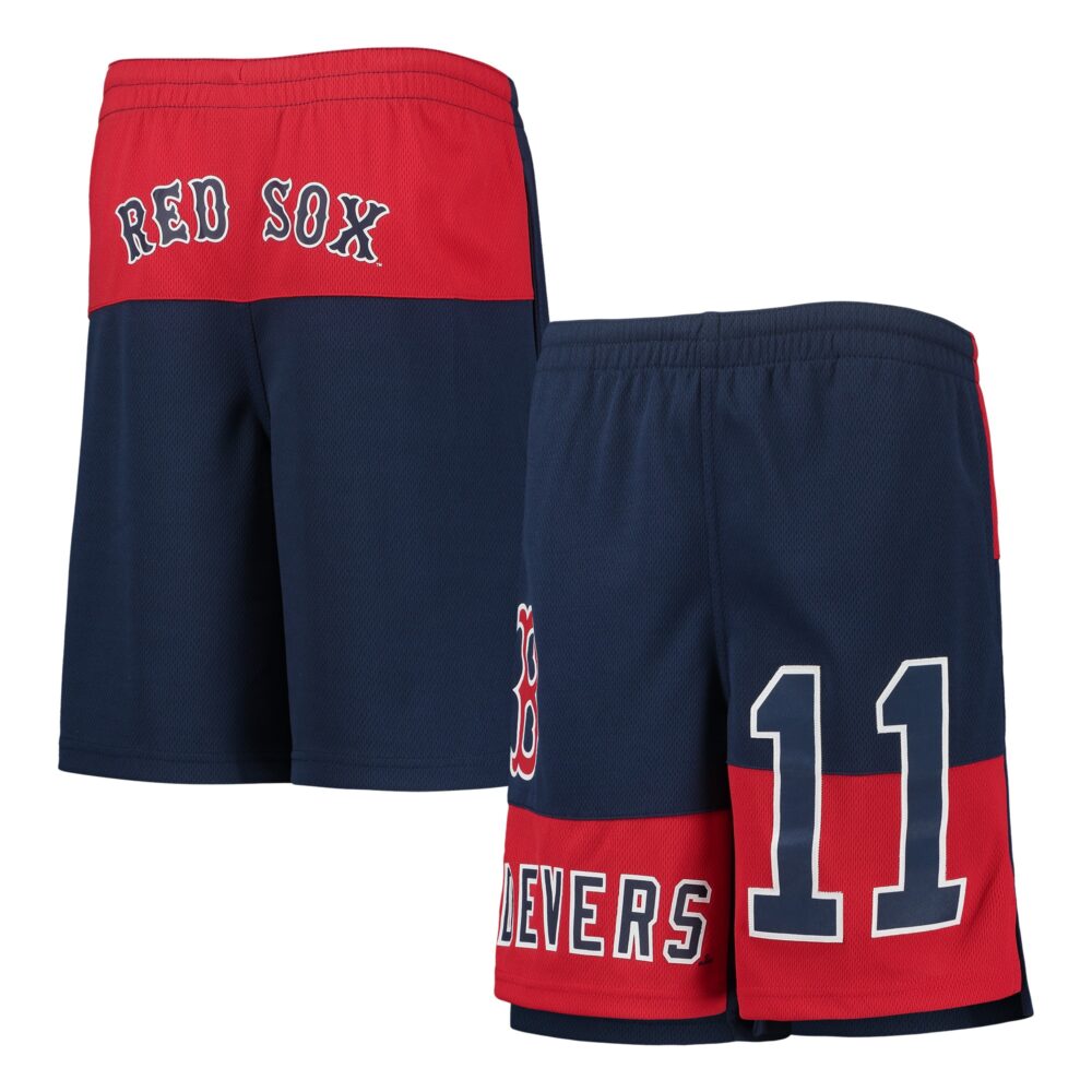 Youth Boston Red Sox Rafael Devers Navy Pandemonium Name & Number Shorts