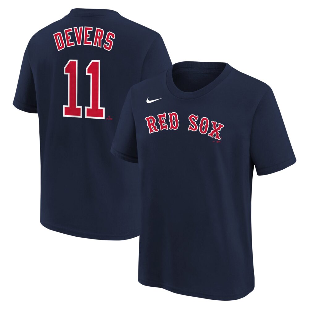 Youth Boston Red Sox Rafael Devers Nike Navy Home Player Name & Number T-Shirt