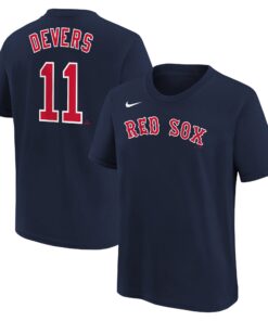 Youth Boston Red Sox Rafael Devers Nike Navy Home Player Name & Number T-Shirt