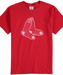 Youth Boston Red Sox Red Distressed Logo T-Shirt