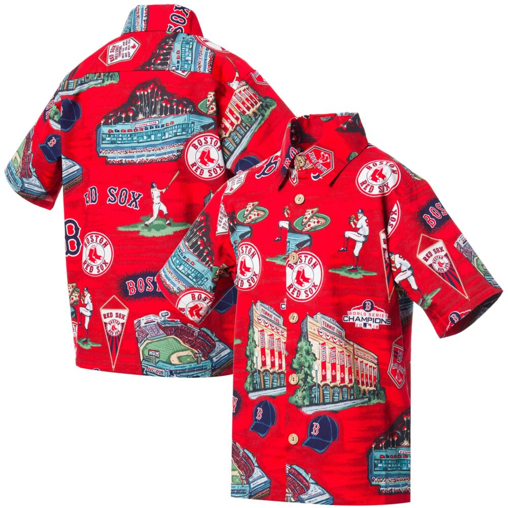 Youth Boston Red Sox Reyn Spooner Red Scenic Button-Up Shirt