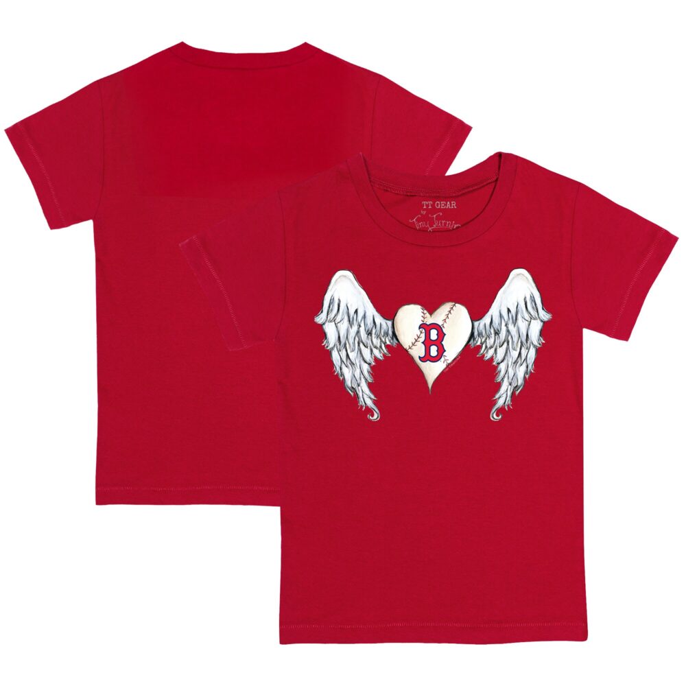 Youth Boston Red Sox Tiny Turnip Red Angel Wings T-Shirt