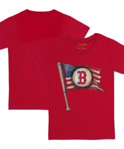 Youth Boston Red Sox Tiny Turnip Red Baseball Flag T-Shirt