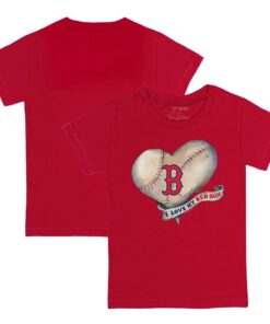 Youth Boston Red Sox Tiny Turnip Red Heart Banner T-Shirt