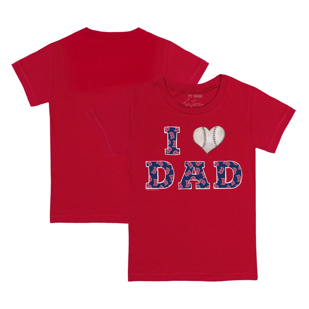Youth Boston Red Sox Tiny Turnip Red I Love Dad T-Shirt