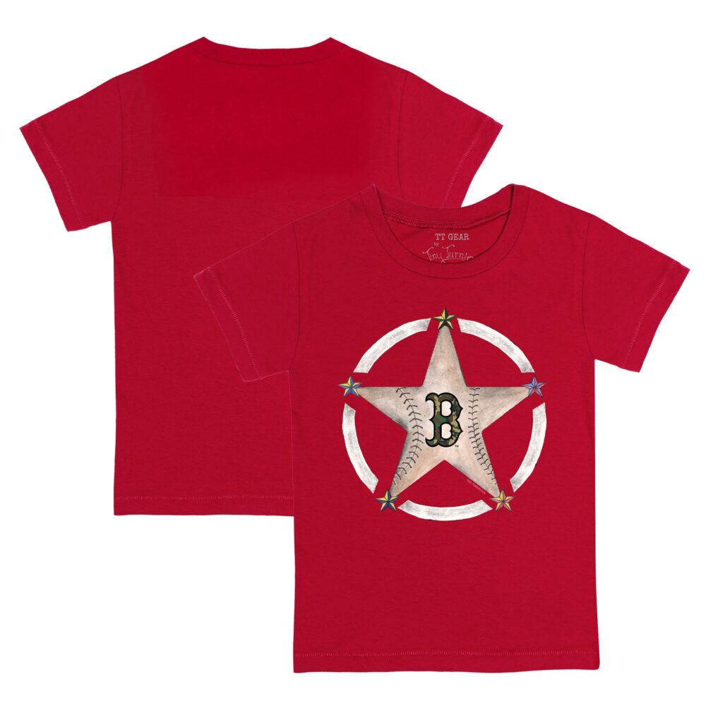 Youth Boston Red Sox Tiny Turnip Red Military Star T-Shirt