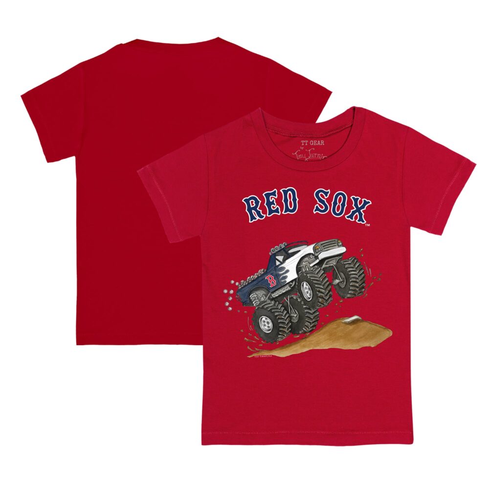 Youth Boston Red Sox Tiny Turnip Red Monster Truck T-Shirt