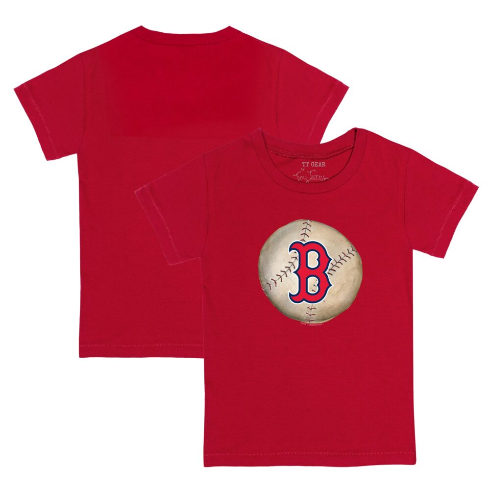 Youth Boston Red Sox Tiny Turnip Red Stitched Baseball T-Shirt