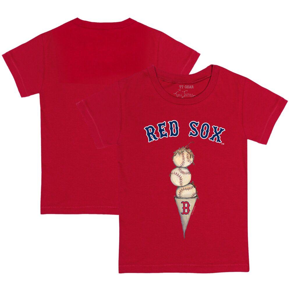 Youth Boston Red Sox Tiny Turnip Red Triple Scoop T-Shirt