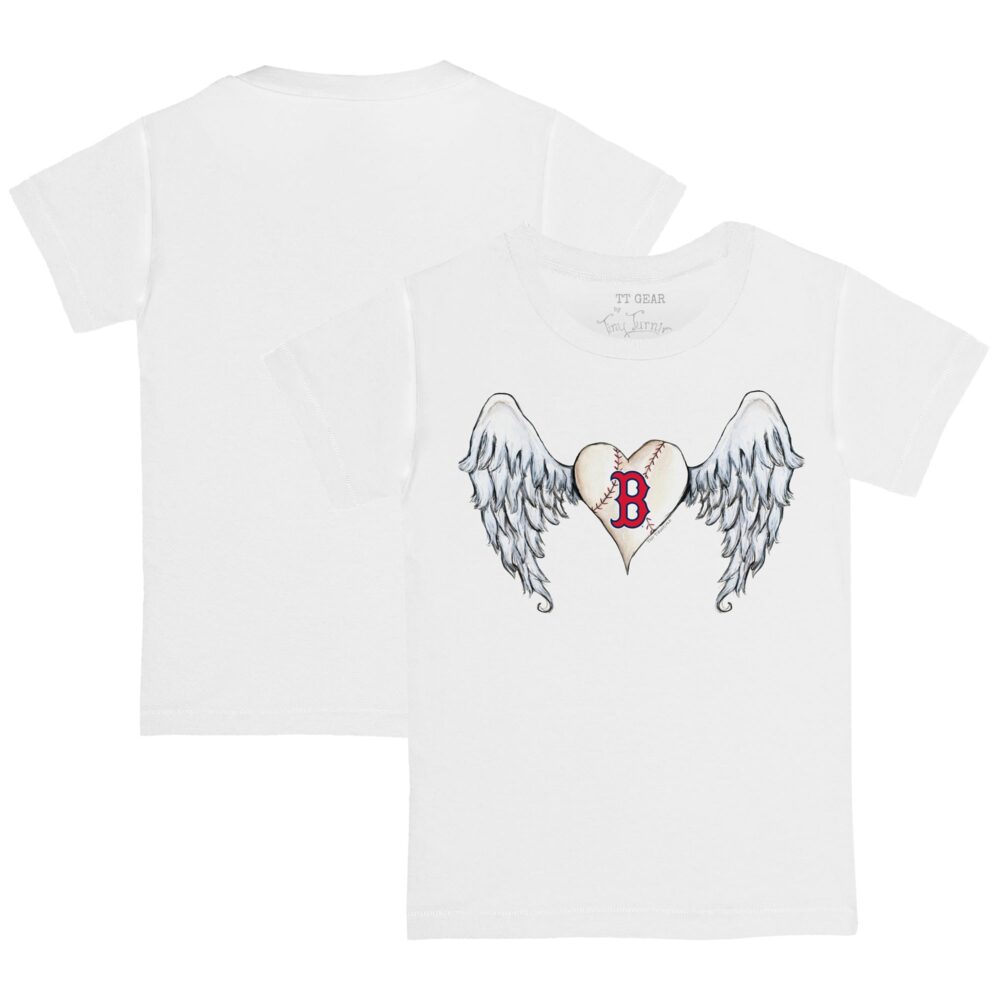 Youth Boston Red Sox Tiny Turnip White Angel Wings T-Shirt