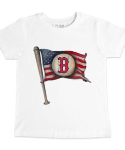 Youth Boston Red Sox Tiny Turnip White Baseball Flag T-Shirt