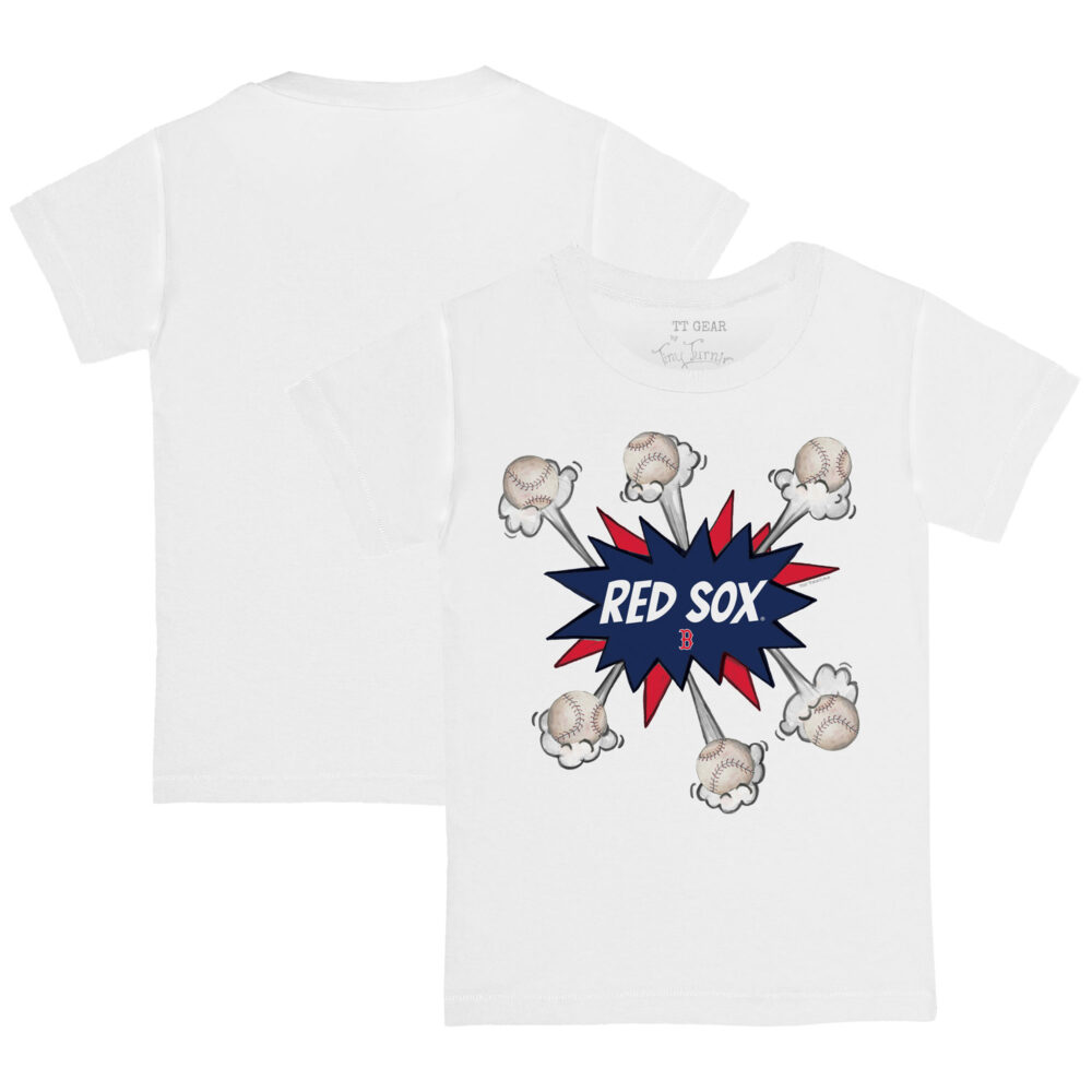 Youth Boston Red Sox Tiny Turnip White Baseball Pow T-Shirt