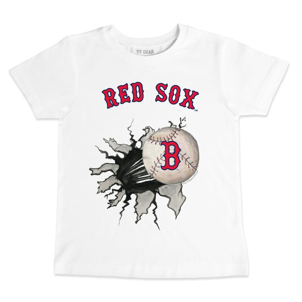 Youth Boston Red Sox Tiny Turnip White Baseball Tear T-Shirt