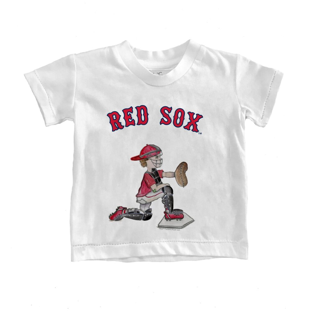 Youth Boston Red Sox Tiny Turnip White Caleb the Catcher T-Shirt