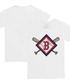 Youth Boston Red Sox Tiny Turnip White Diamond Cross Bats T-Shirt