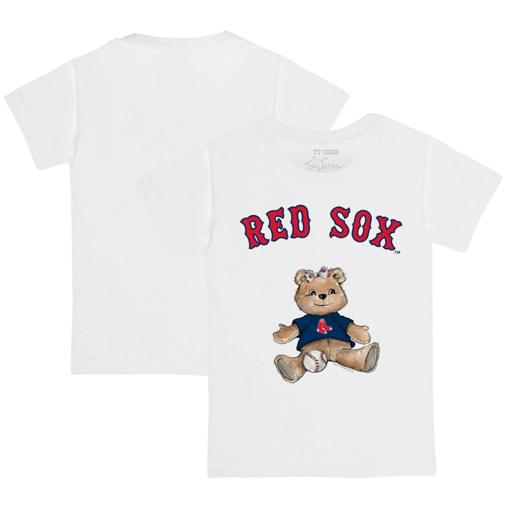 Youth Boston Red Sox Tiny Turnip White Girl Teddy T-Shirt