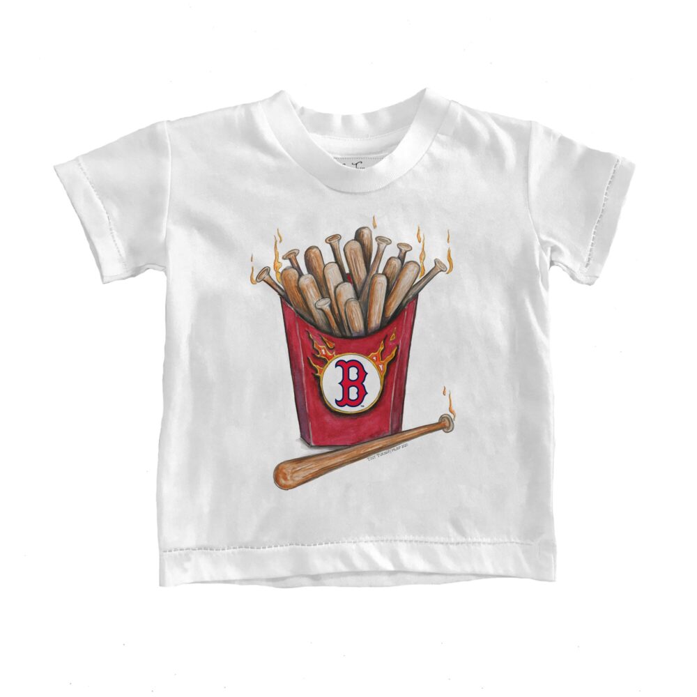 Youth Boston Red Sox Tiny Turnip White Hot Bats T-Shirt