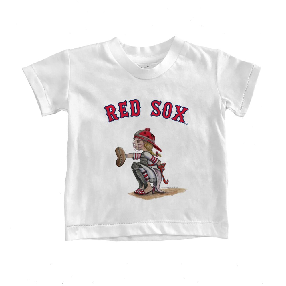 Youth Boston Red Sox Tiny Turnip White Kate the Catcher T-Shirt