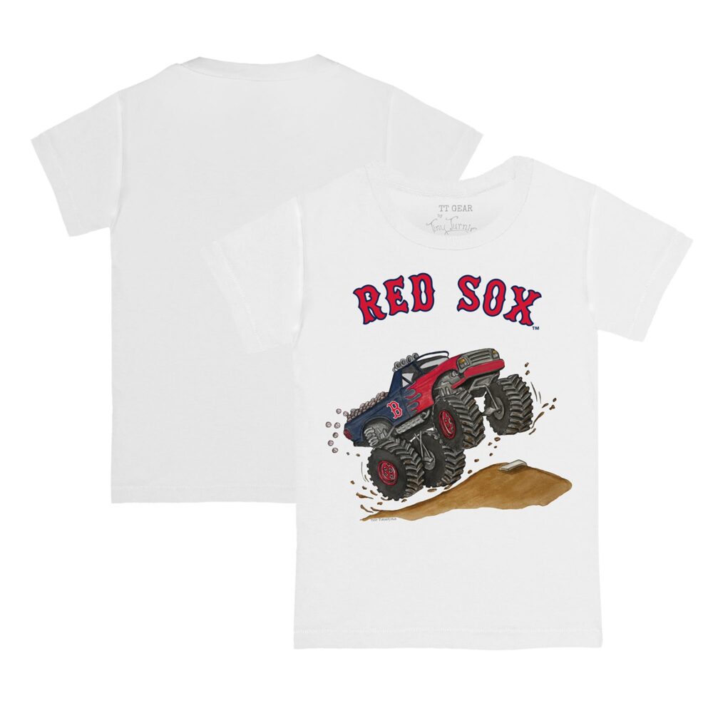 Youth Boston Red Sox Tiny Turnip White Monster Truck T-Shirt