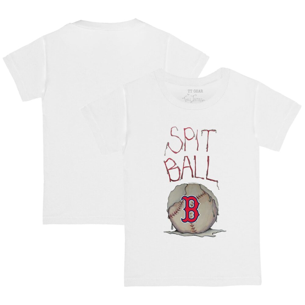 Youth Boston Red Sox Tiny Turnip White Spit Ball T-Shirt