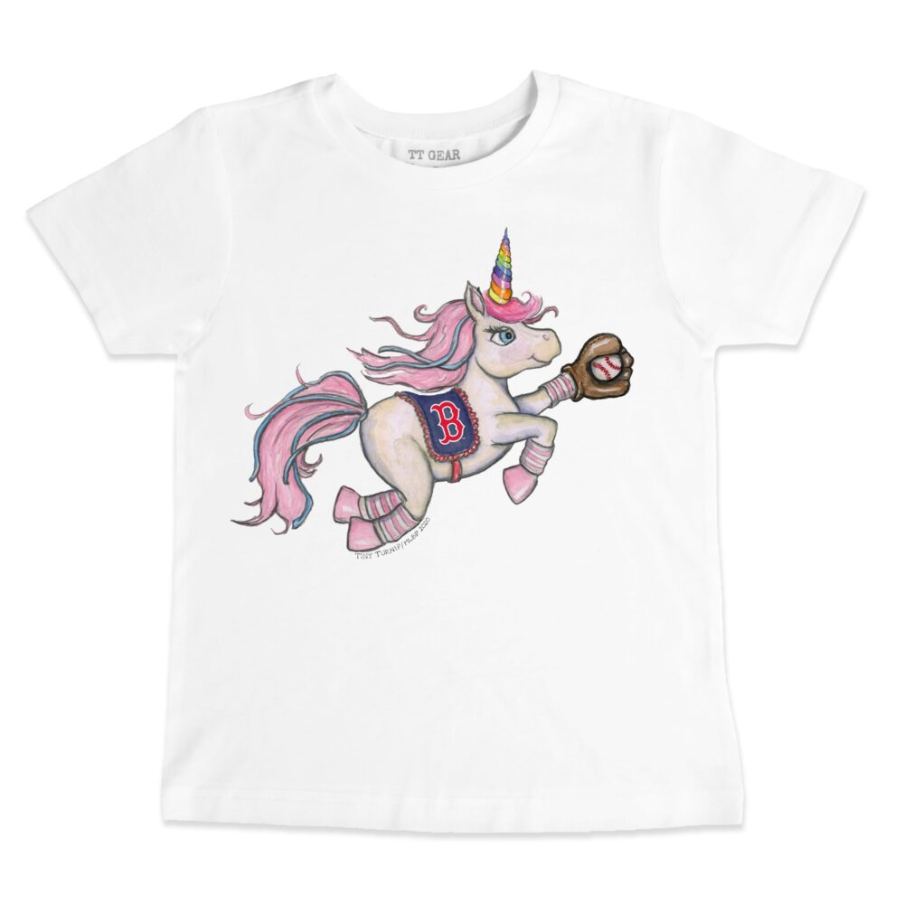 Youth Boston Red Sox Tiny Turnip White Unicorn T-Shirt