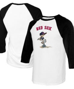Youth Boston Red Sox Tiny Turnip White/Black Slugger Raglan 3/4 Sleeve T-Shirt