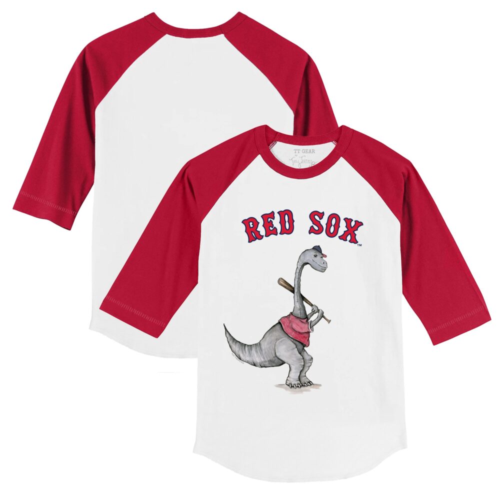 Youth Boston Red Sox Tiny Turnip White/Red Bronto 3/4-Sleeve Raglan T-Shirt