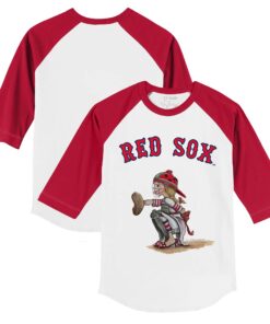 Youth Boston Red Sox Tiny Turnip White/Red Kate 3/4-Sleeve Raglan T-Shirt